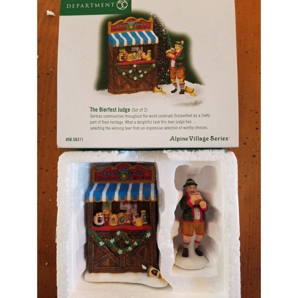 "The Bierfest Judge" Set of 2 #56311 Alpine Village Series -Retired-